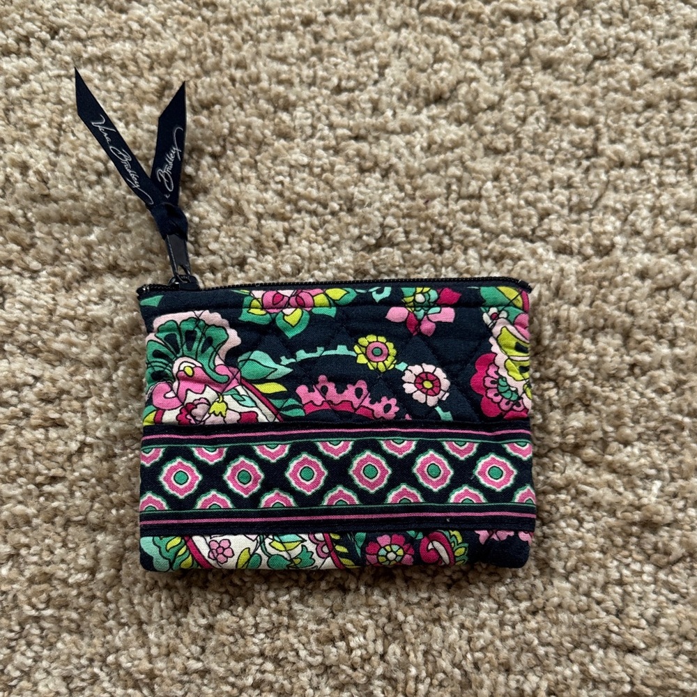Vera Bradley Navy and Pink Floral Cosmetic Case
